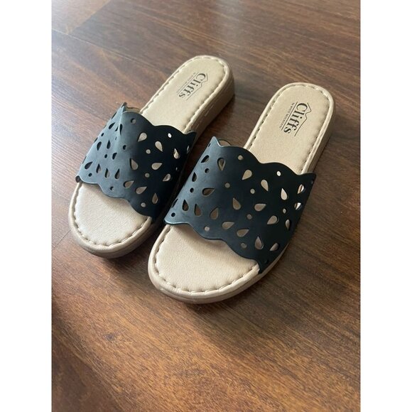 Cliffs by White Mountain Women’s Squad Sandals Black Slip-On Comfort 6.5 - Picture 1 of 5